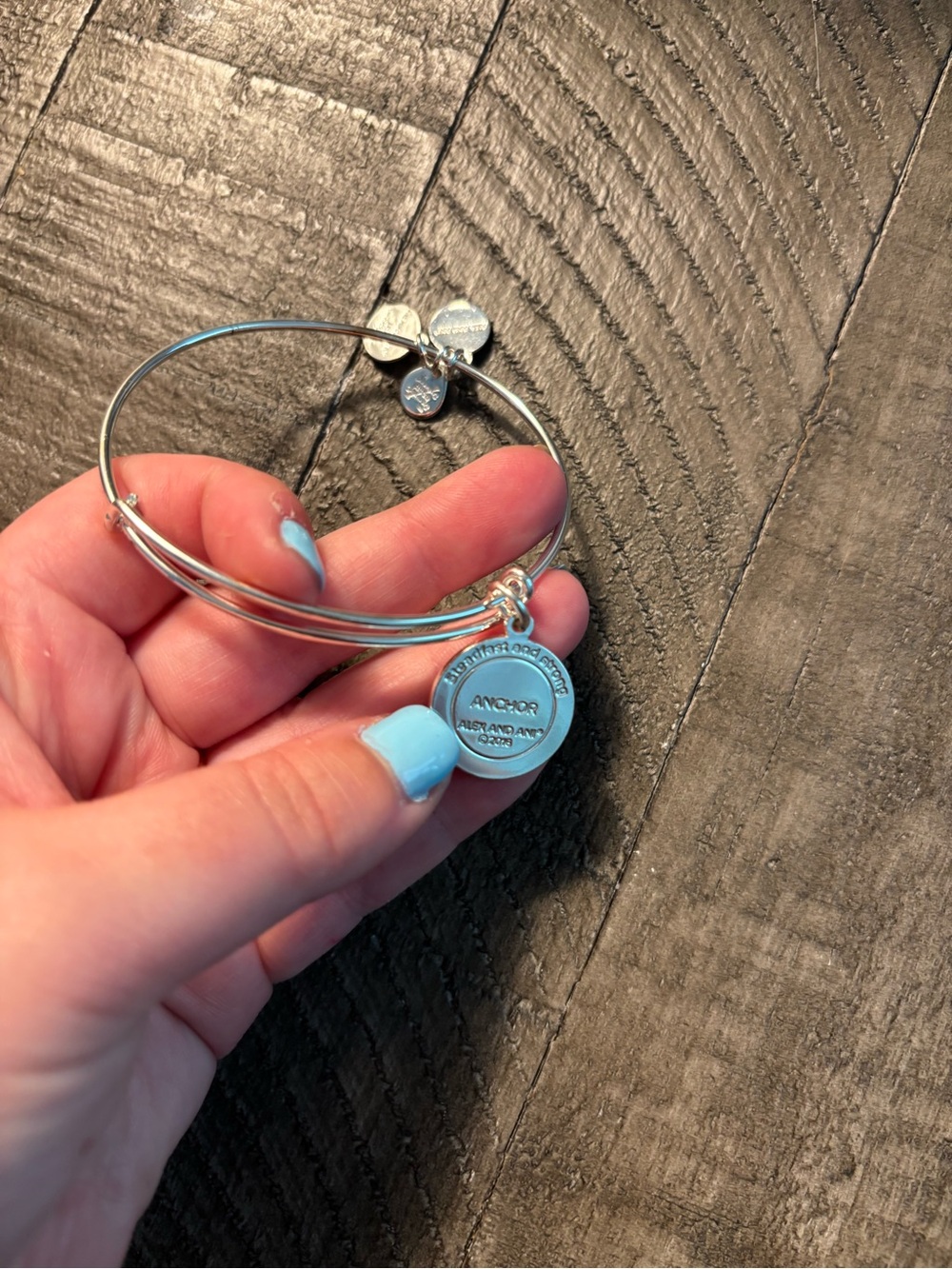 Coastal New England Lobster Roll Summer Quiet Luxury Anchor Silver Bracelet - Picture 3 of 3